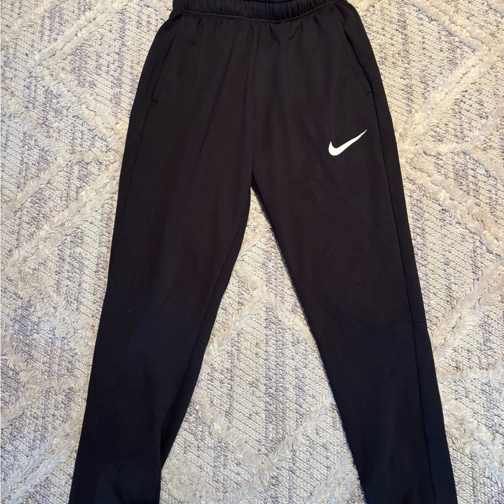Nike Men’s size Small Black Sweatpants with White Logo